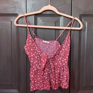 Pacsun pink floral tank top